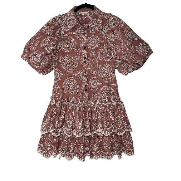 L'ATISTE Dresses & Skirts - L'ATISTE‎ BY AMY Dress Women Medium Mauve Ruffle Mini Boho Bohemian Coquette